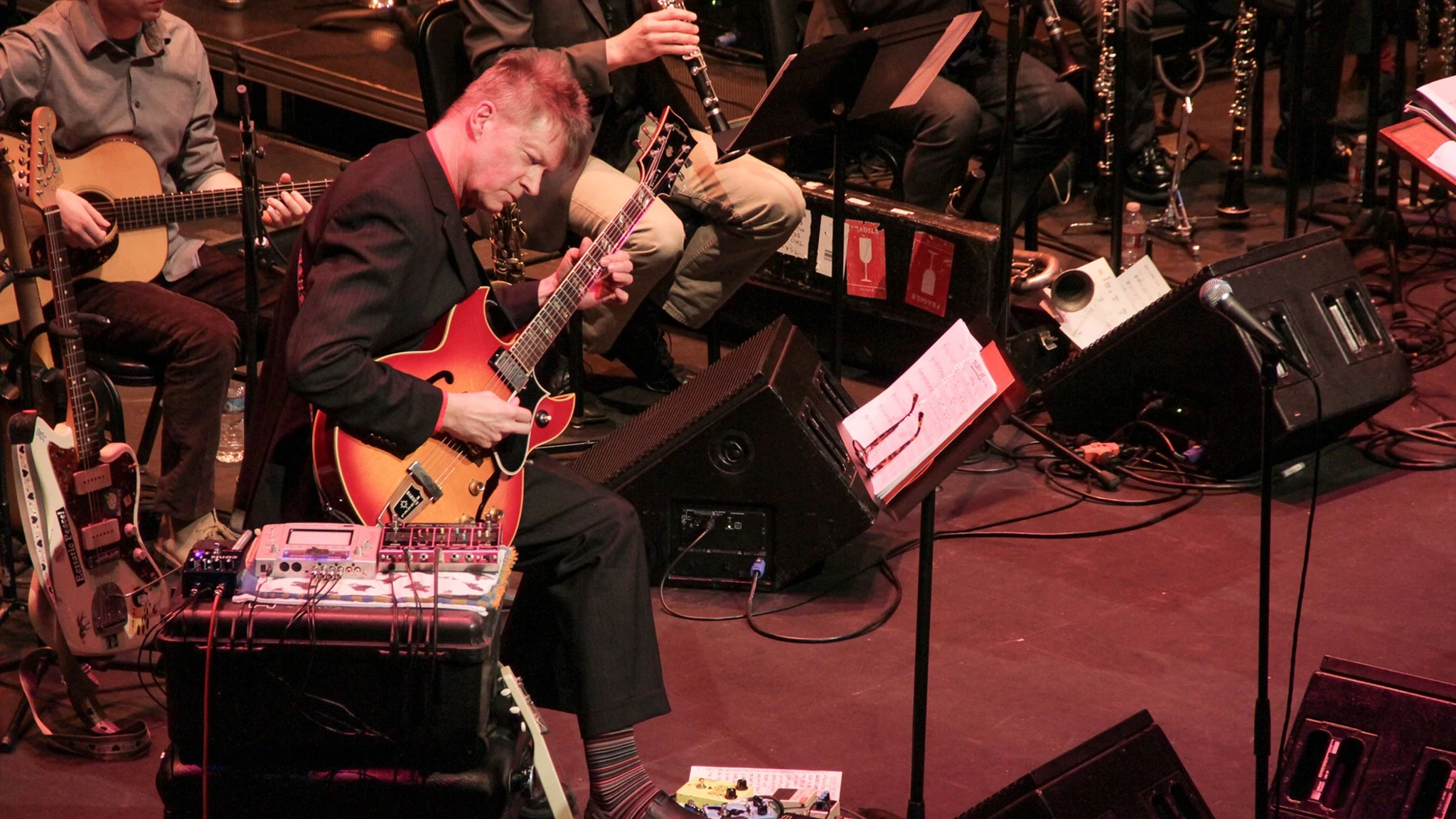 Nels Cline in performance at Royce Hall, Los Angeles. Photo by Phinn Sriployrung.