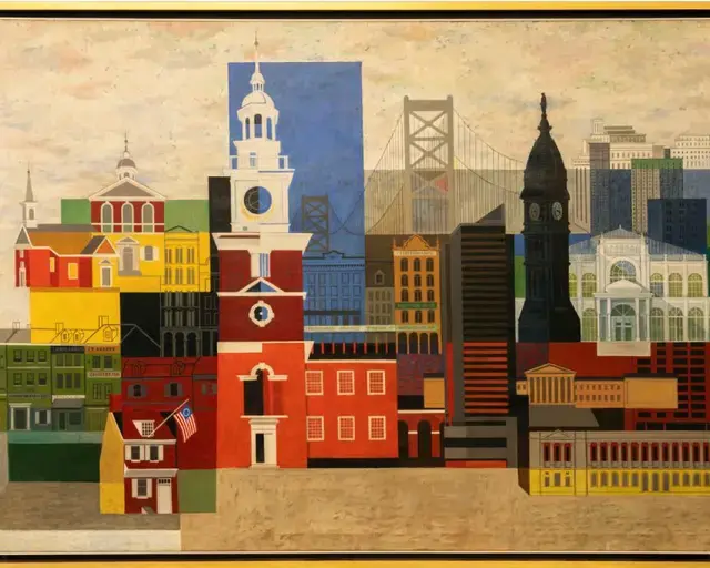 "Industrial Philadelphia – The Workshop of the World," oil on canvas